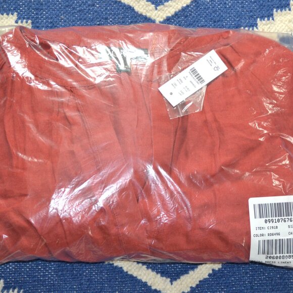 NEW with TAGS J CREW Cabana Long Dress 100% Linen - Red Sand - SMALL - Picture 3 of 7